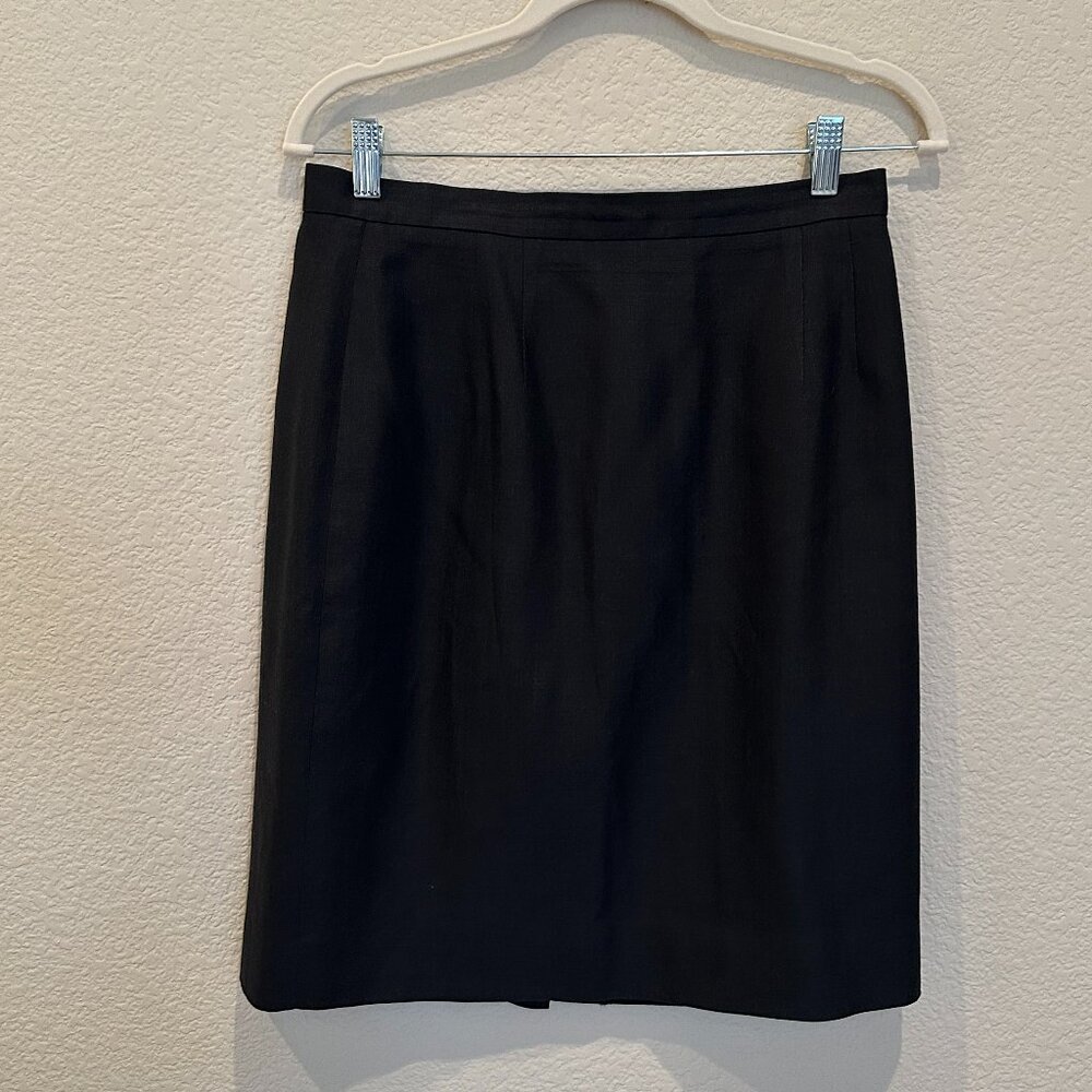 Talbots Black Pencil Skirt Rayon/Linen Blend